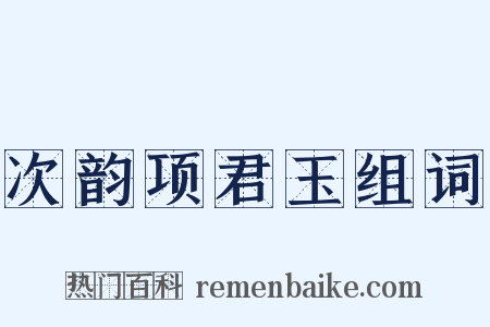 次韵项君玉组词是什么意思的图片